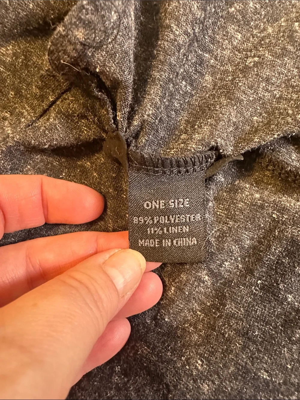 Steve Madden Linen Blend Dark Heather Grey Infinity Scarf OS Neck Warmer Career